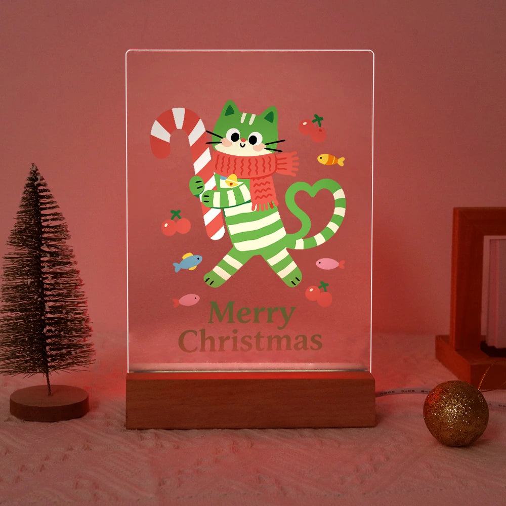 Paint by Numbers - Christmas Light | Striped Cat with Candy Cane