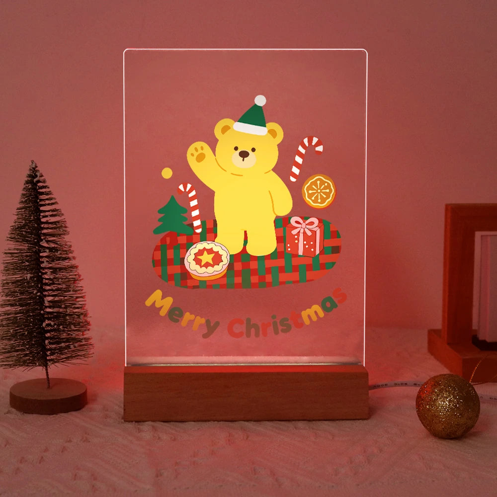 Paint by Numbers - Christmas Light | Waving Teddy on a Log