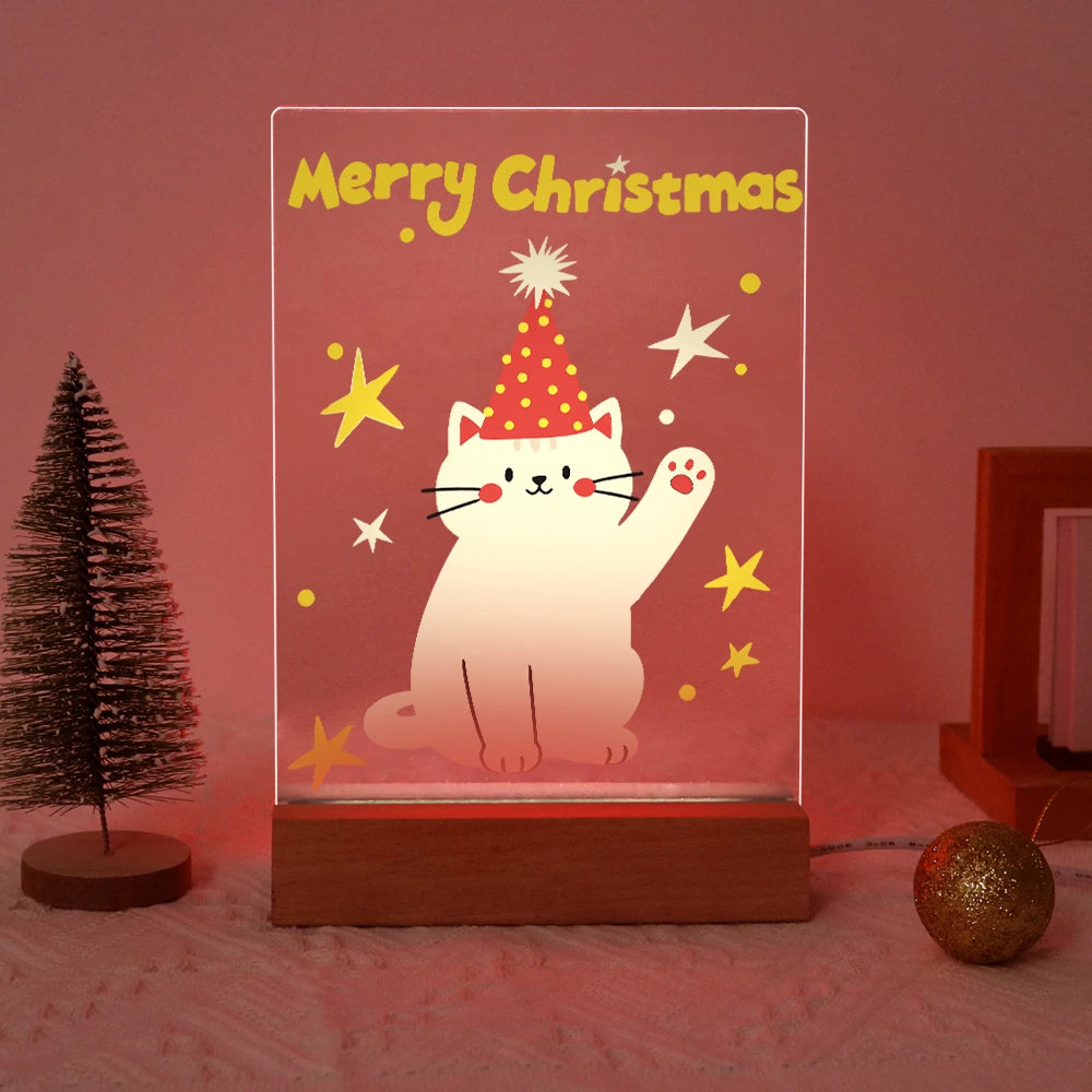 Paint by Numbers - Christmas Light | White Cat in a Party Hat