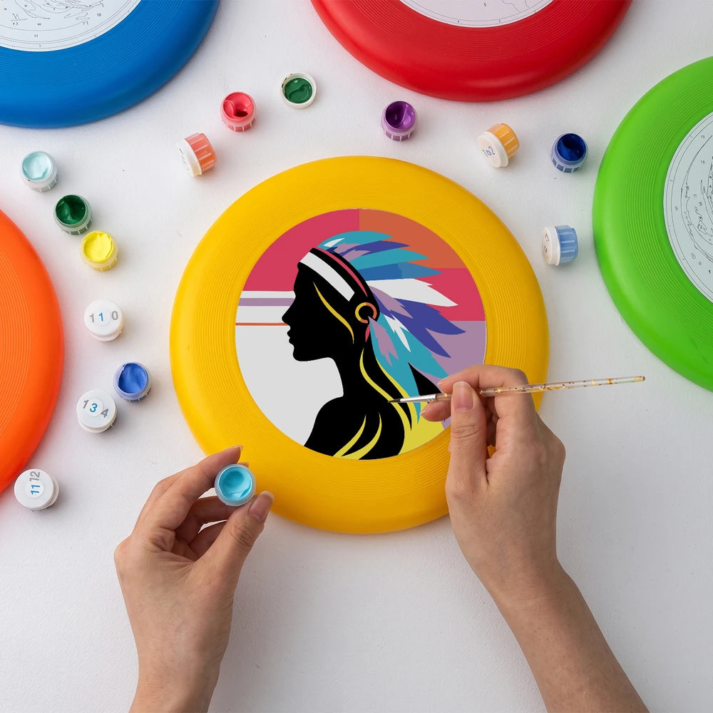 
Paint by Numbers - Frisbee | Feather Headdress Portrait