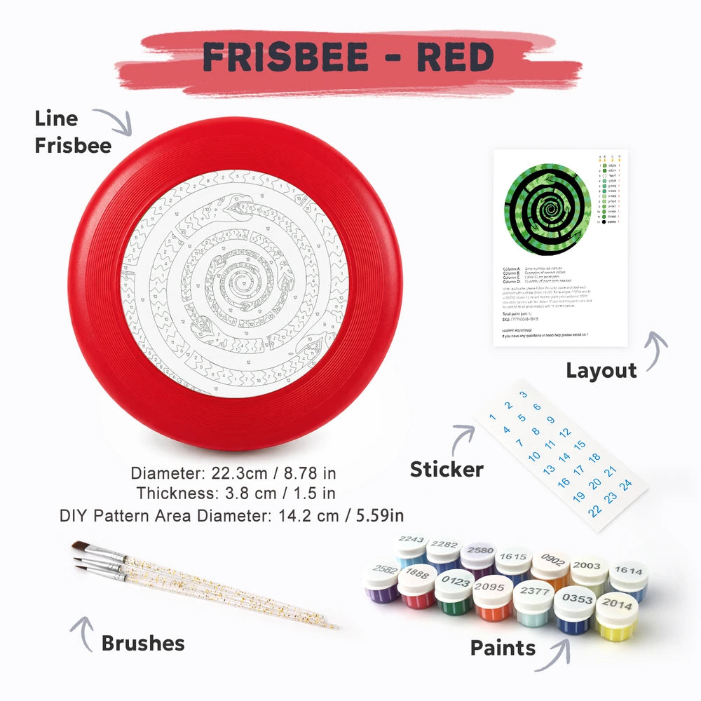 Paint by Numbers - Frisbee | Green Spiral Maze