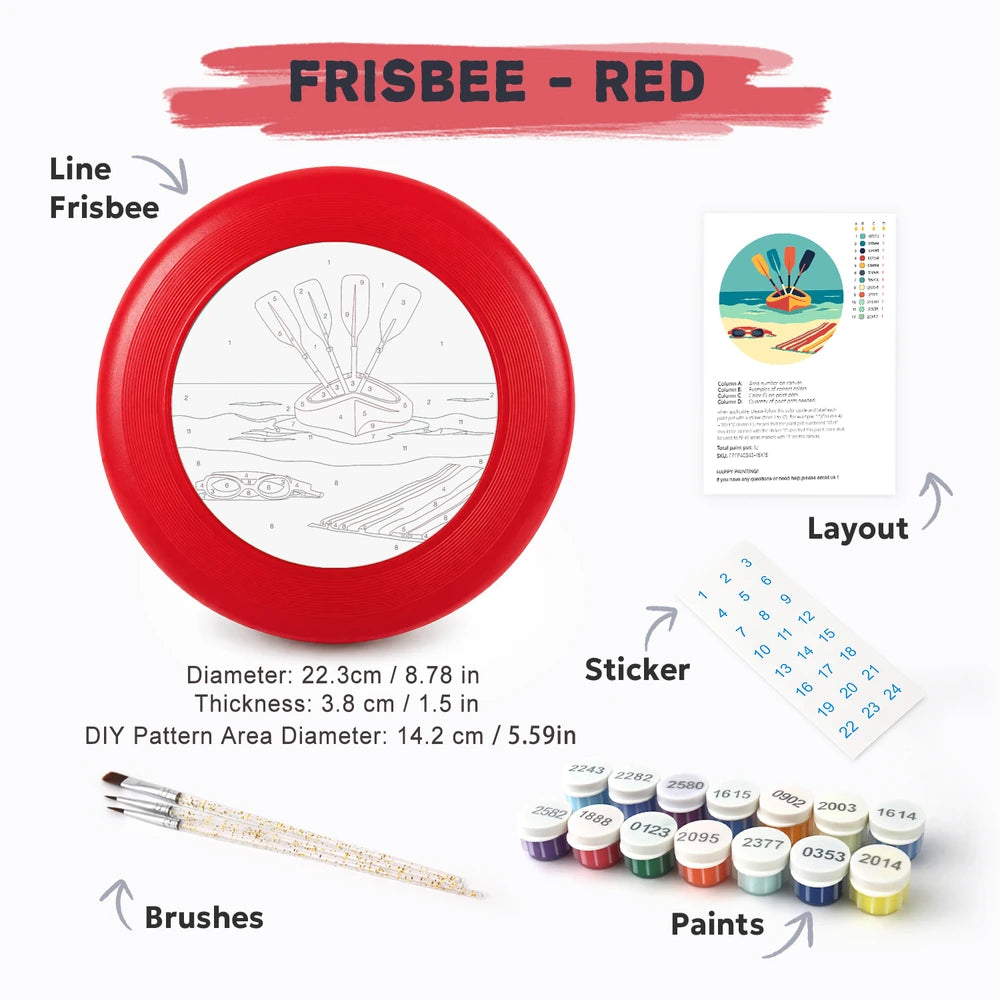 
Paint by Numbers - Frisbee | Kayak on the Beach