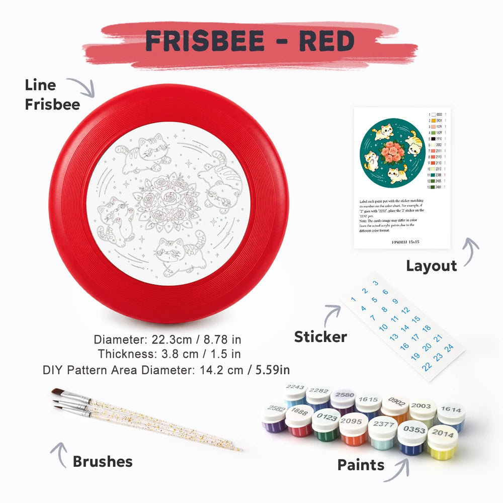 Paint by Numbers - Frisbee | Kittens and Flowers