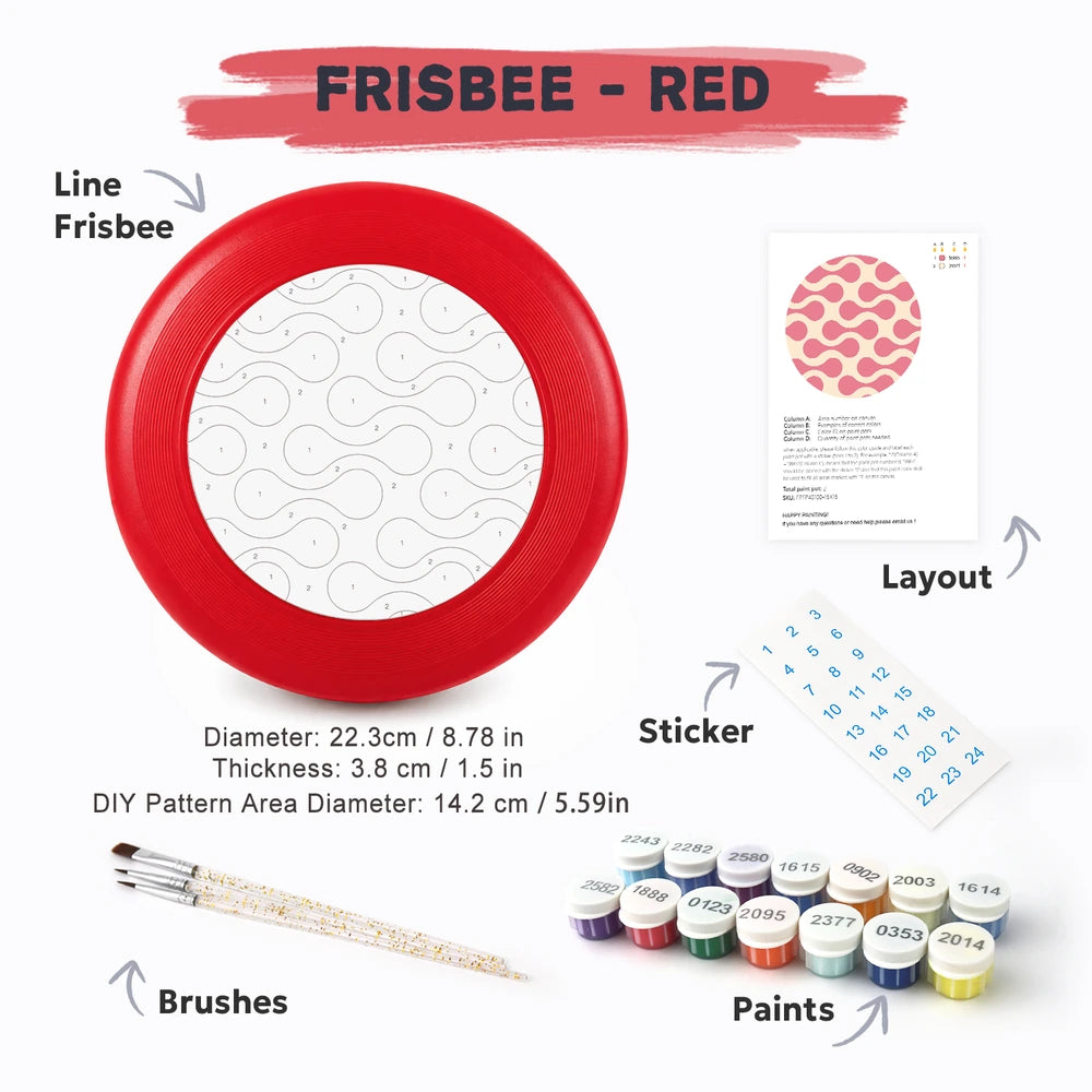 Paint by Numbers - Frisbee | Pink Wave Pattern