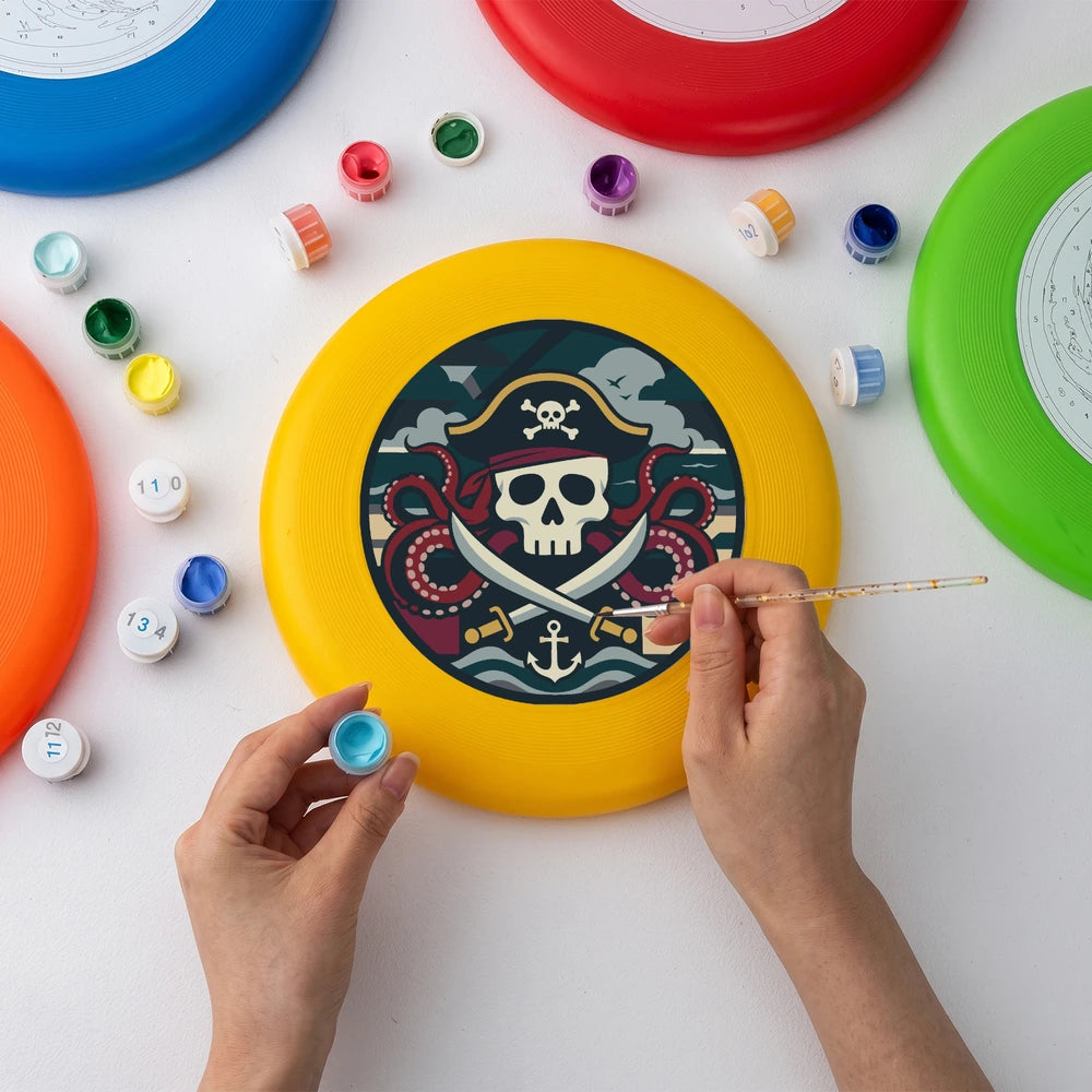 Paint by Numbers - Frisbee | Pirate Skull and Anchor