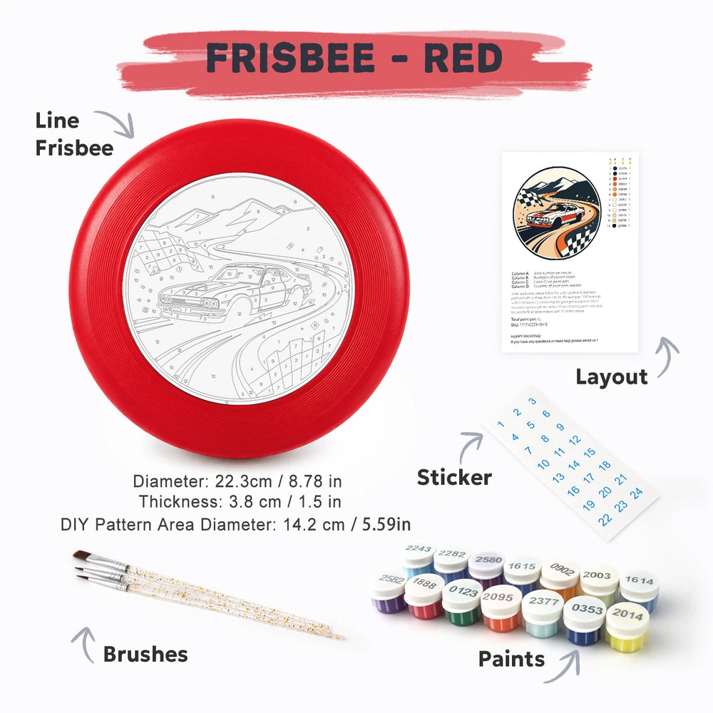 
Paint by Numbers - Frisbee | Race Car on the Track