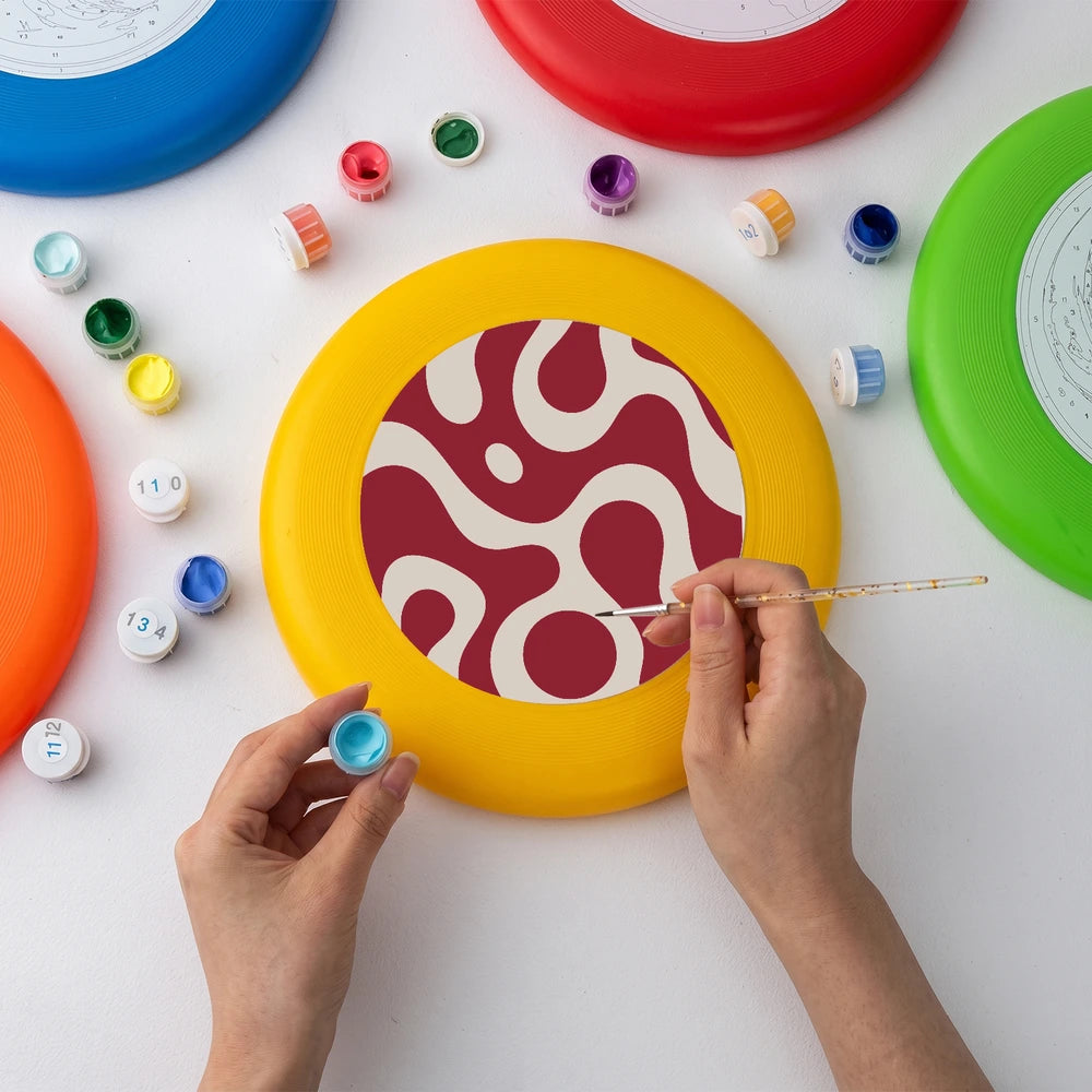 Paint by Numbers - Frisbee | Red Squiggle Pattern