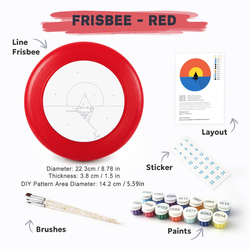 Paint by Numbers - Frisbee | Sailboat at Sunset