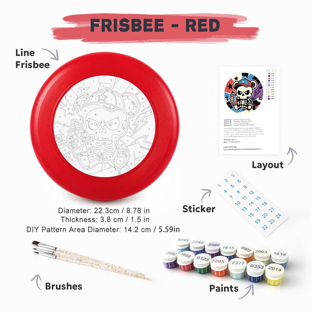 
Paint by Numbers - Frisbee | Skater Skeleton