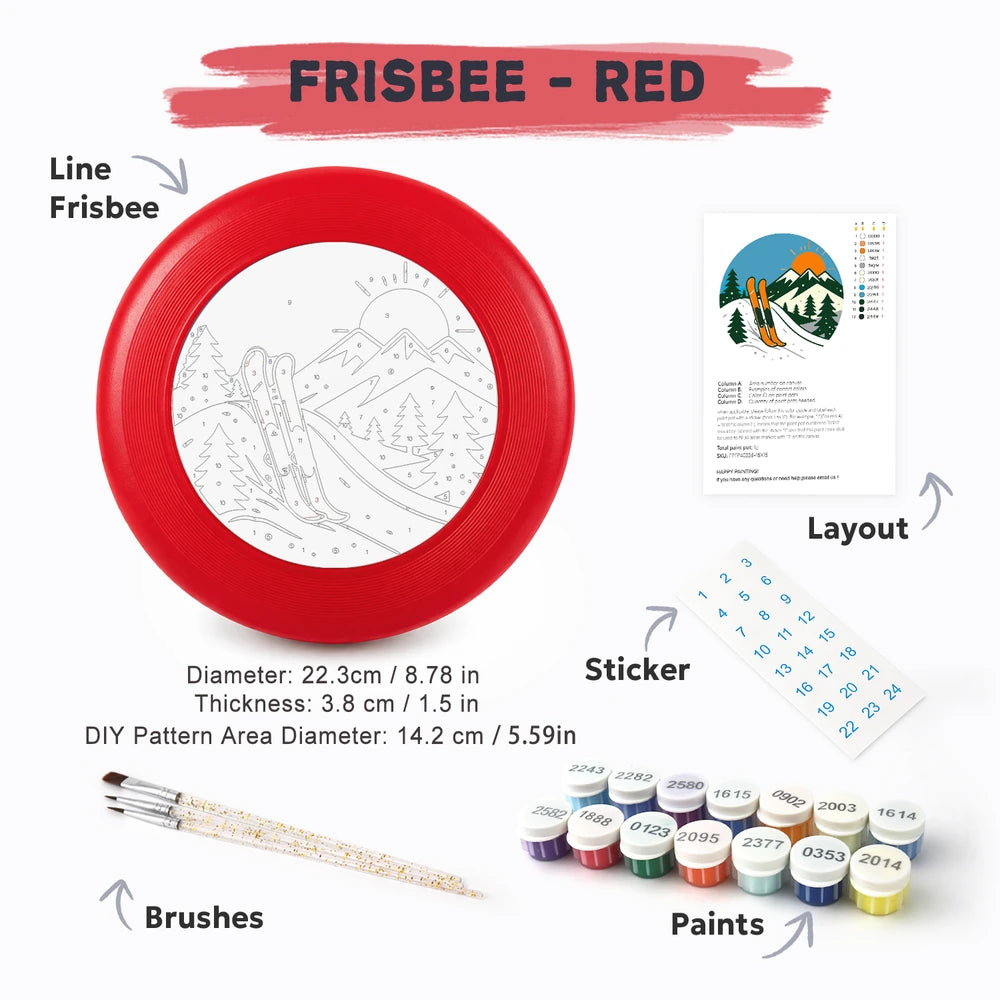 
Paint by Numbers - Frisbee | Skis in the Mountains