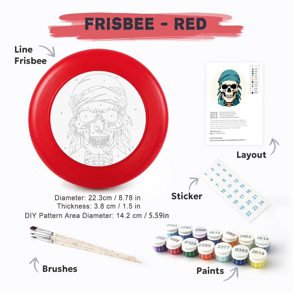 
Paint by Numbers - Frisbee | Skull in a Teal Bandana
