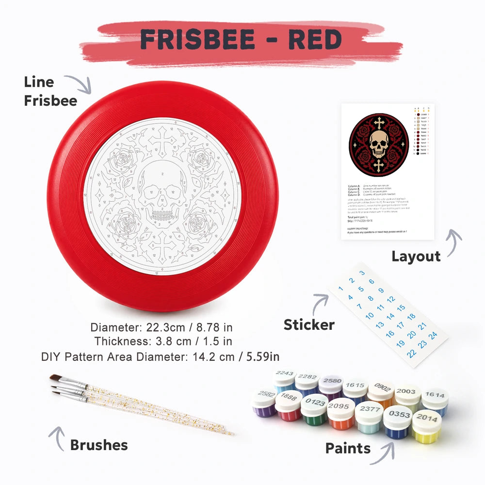 
Paint by Numbers - Frisbee | Skull with Roses