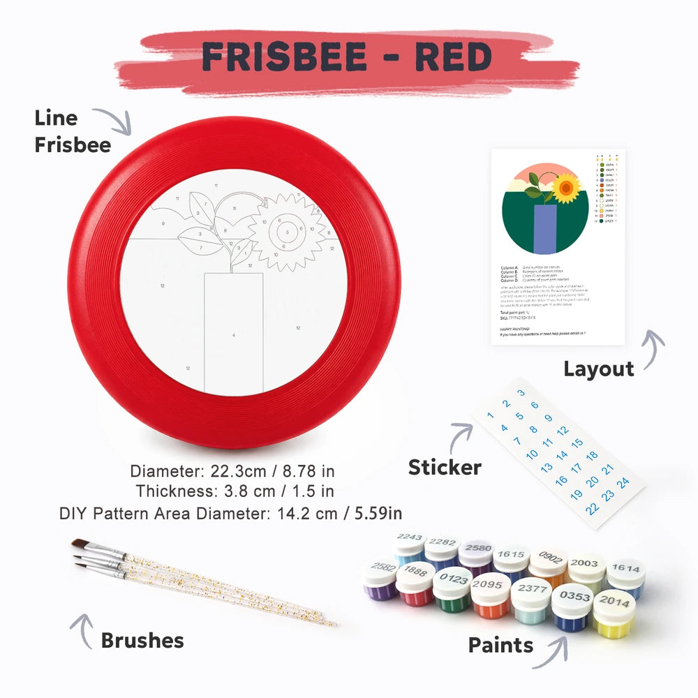 Paint by Numbers - Frisbee | Sunflower in a Vase