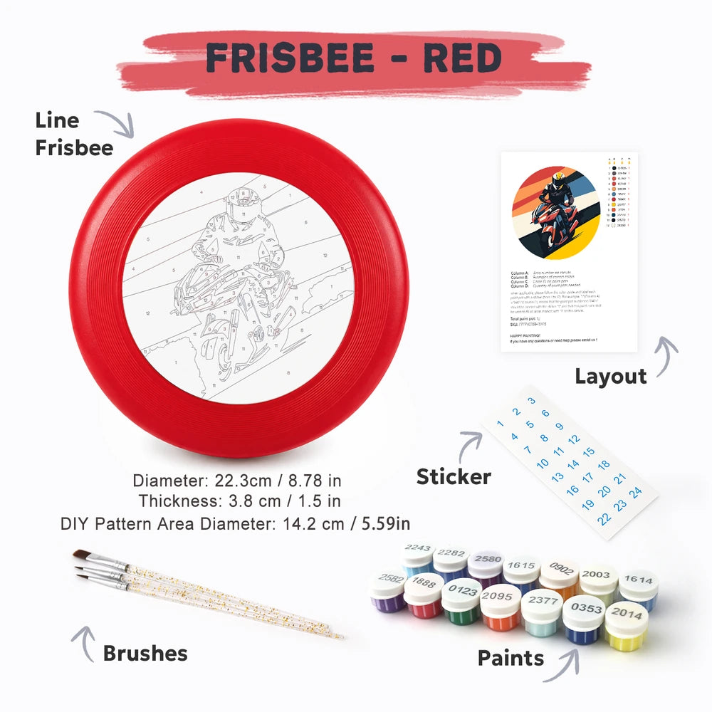 Paint by Numbers - Frisbee | Sunset Motorcycle Rider