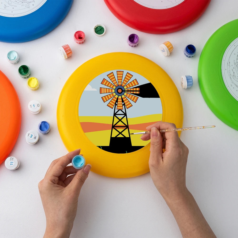 Paint by Numbers - Frisbee | Windmill at Sunset
