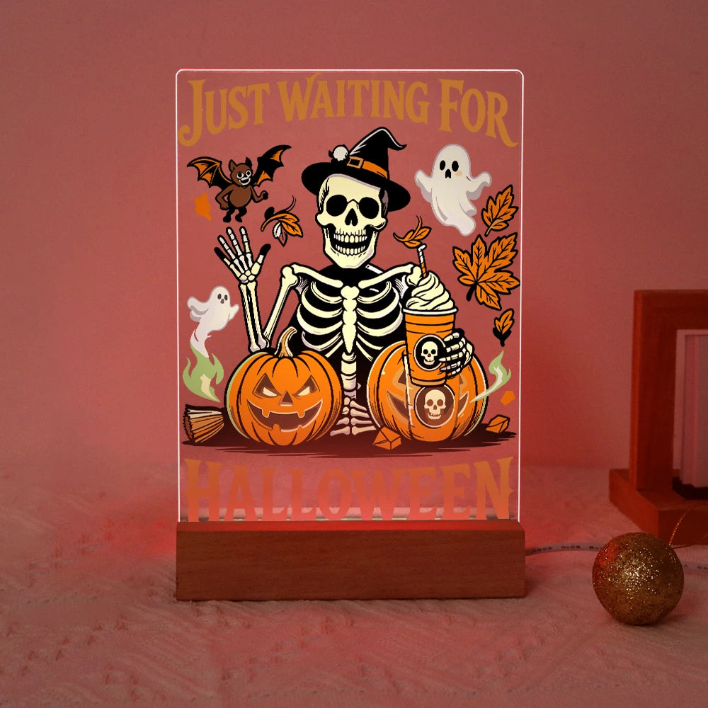 
Paint by Numbers - Halloween Light | Skeleton Waiting for Halloween