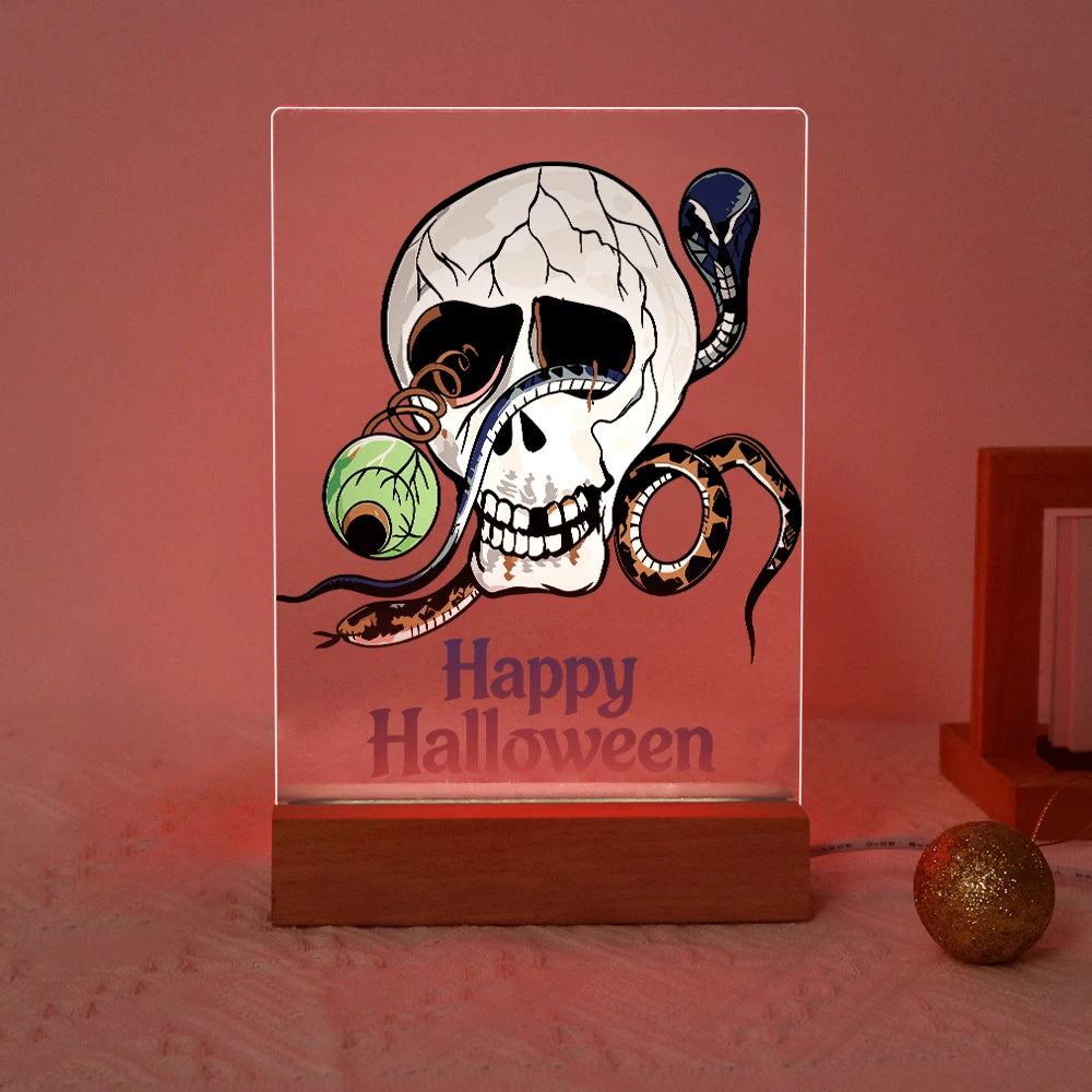 
Paint by Numbers - Halloween Light | Skull with Snake and Eye