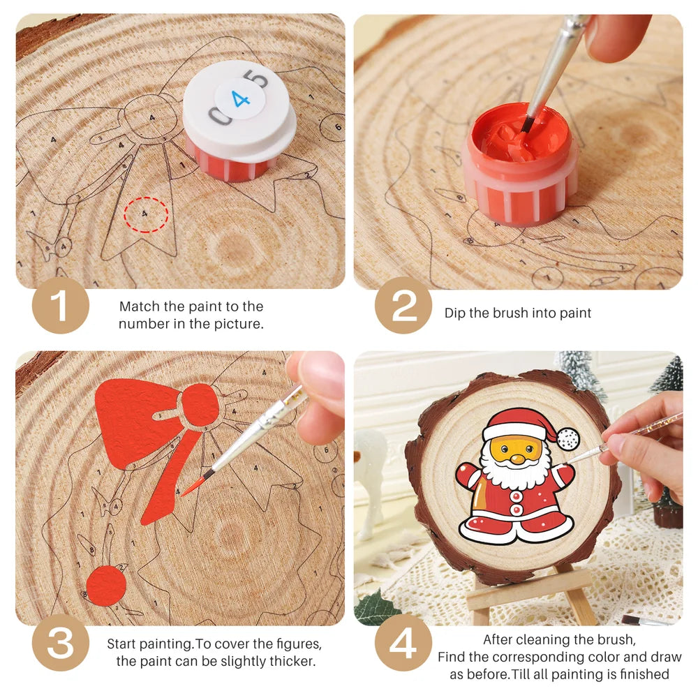 Paint by Numbers - Wood Slice | Santa Chick