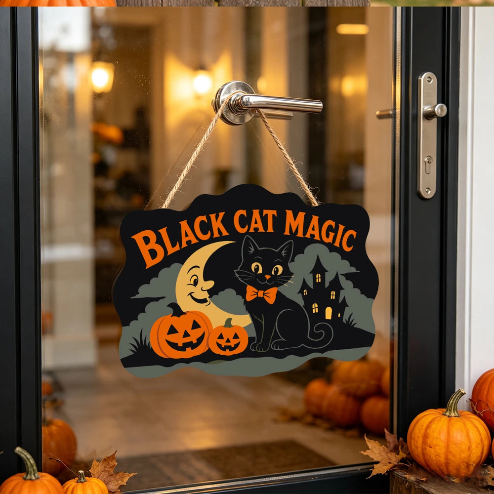 Paint by Numbers - Wooden Door Hanger | Black Cat Magic