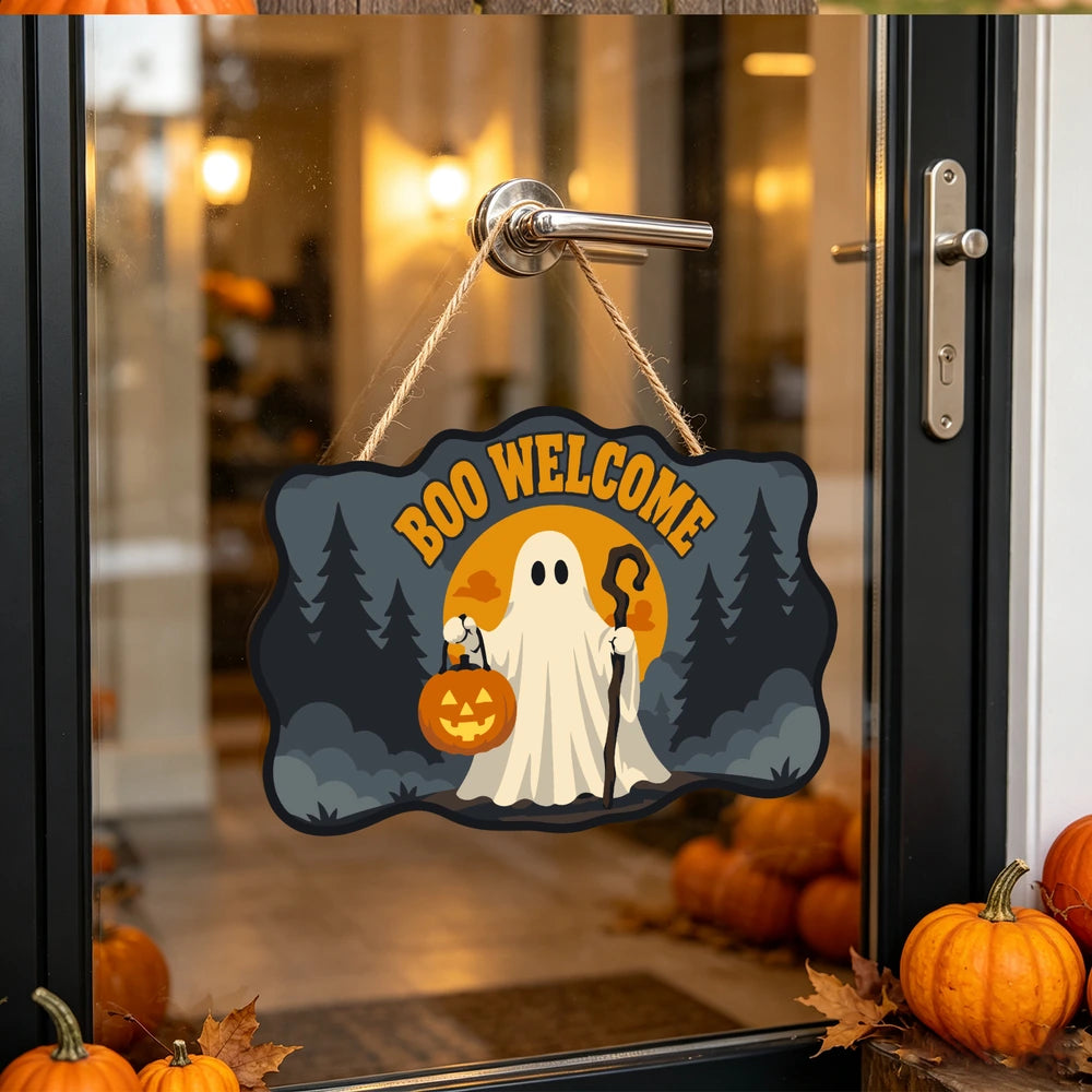 Paint by Numbers - Wooden Door Hanger | Boo Welcome Ghost