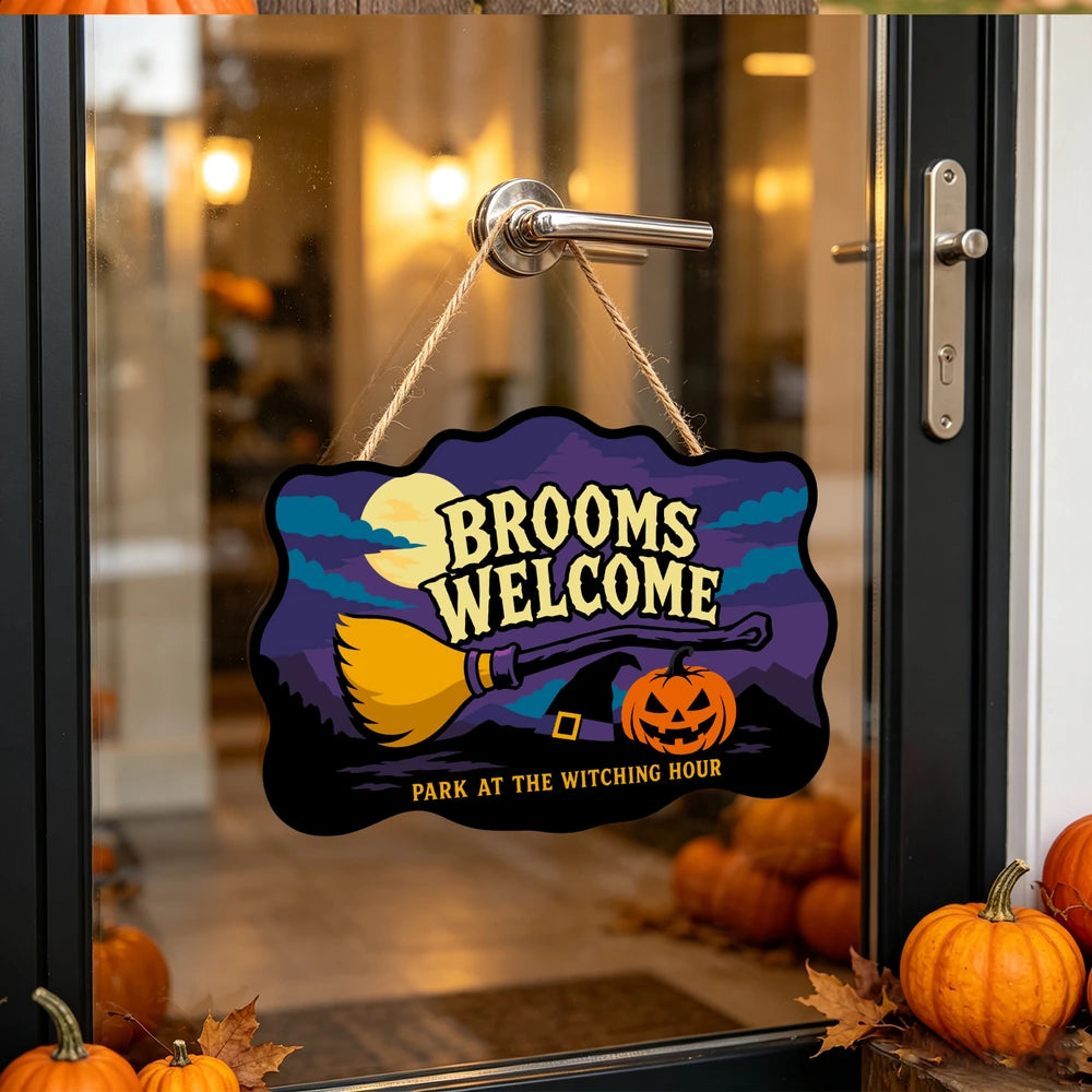Paint by Numbers - Wooden Door Hanger | Brooms Welcome