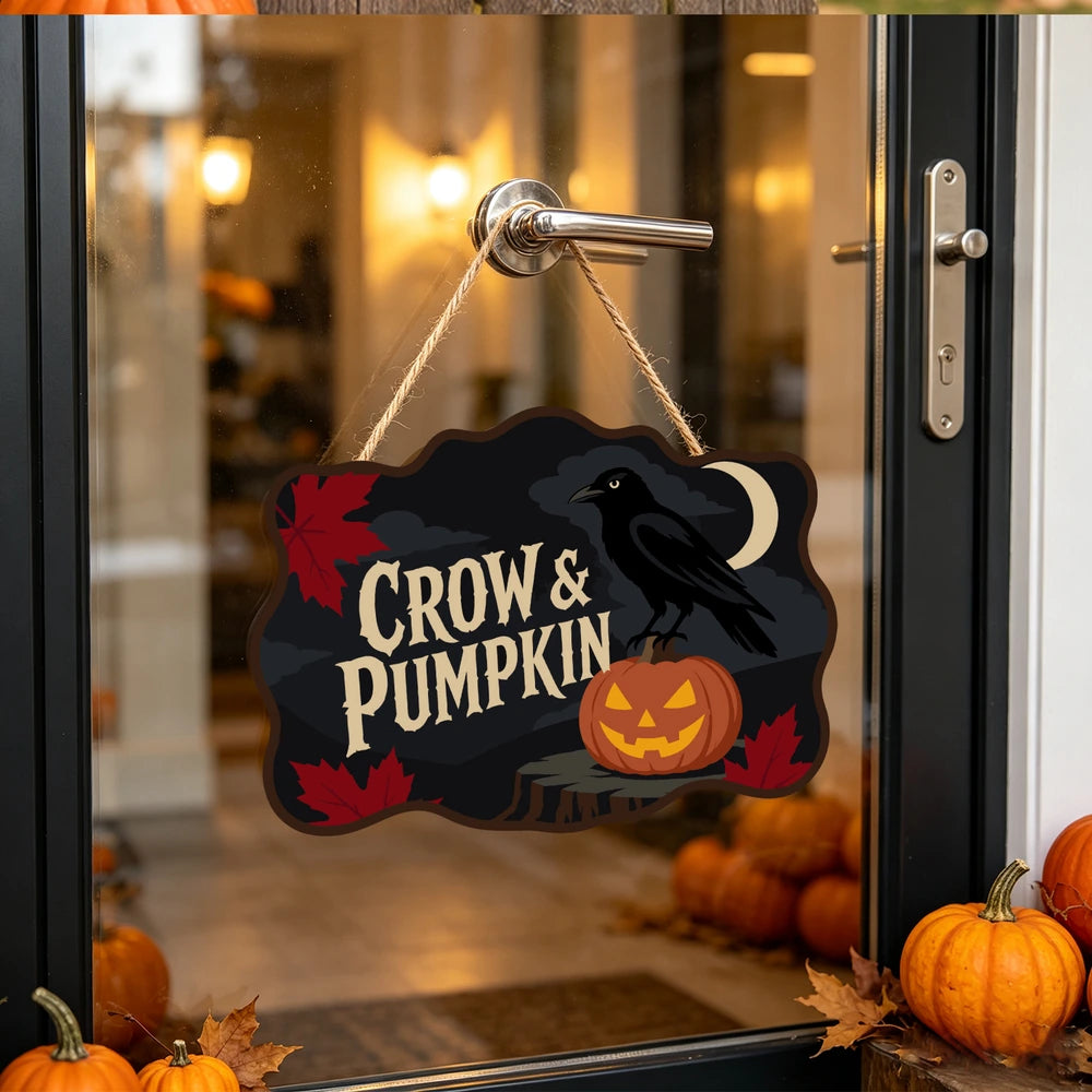 Paint by Numbers - Wooden Door Hanger | Crow and Pumpkin
