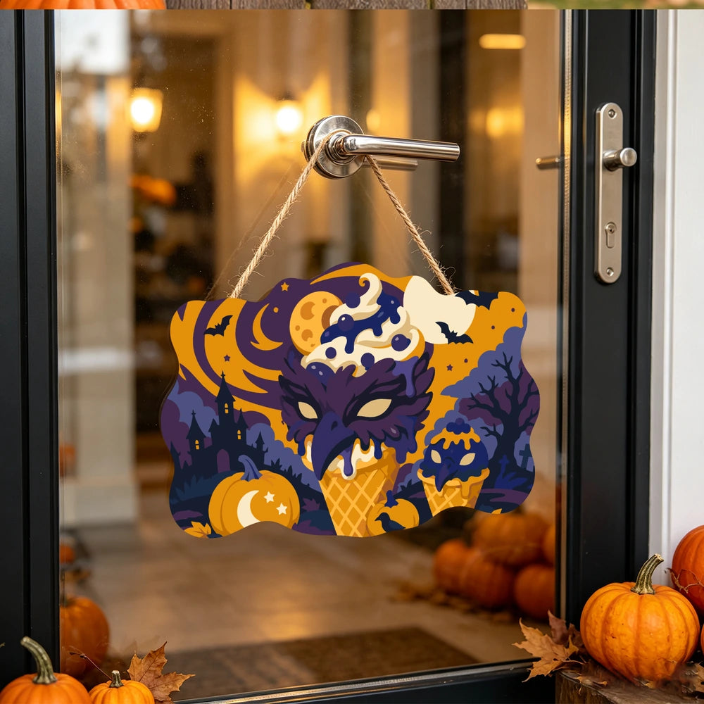 Paint by Numbers - Wooden Door Hanger | Dragon Ice Cream Night