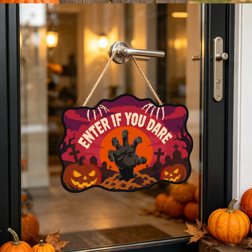 Paint by Numbers - Wooden Door Hanger | Enter If You Dare Zombie Hand