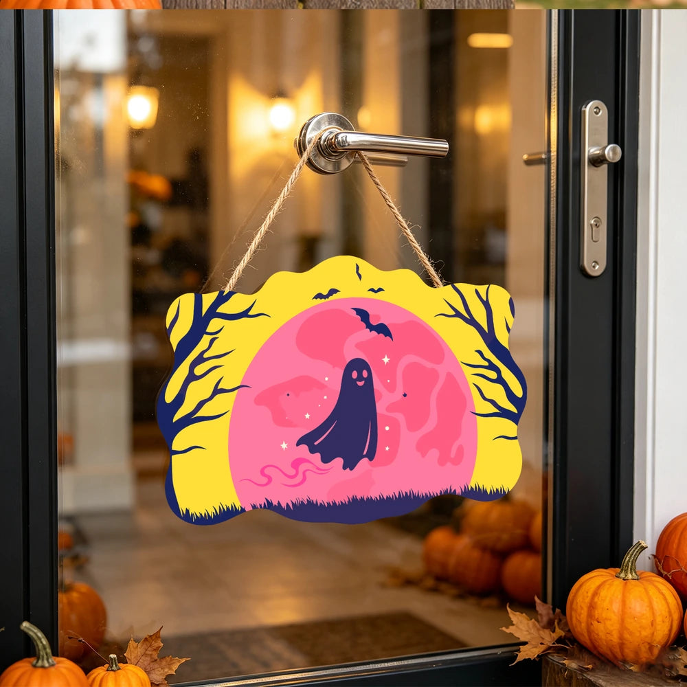 
Paint by Numbers - Wooden Door Hanger | Ghost in the Pink Moon