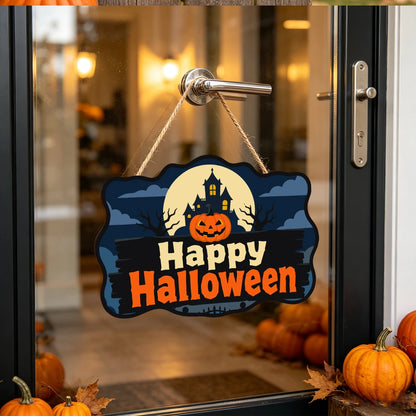 Paint by Numbers - Wooden Door Hanger | Happy Halloween Haunted House Sign