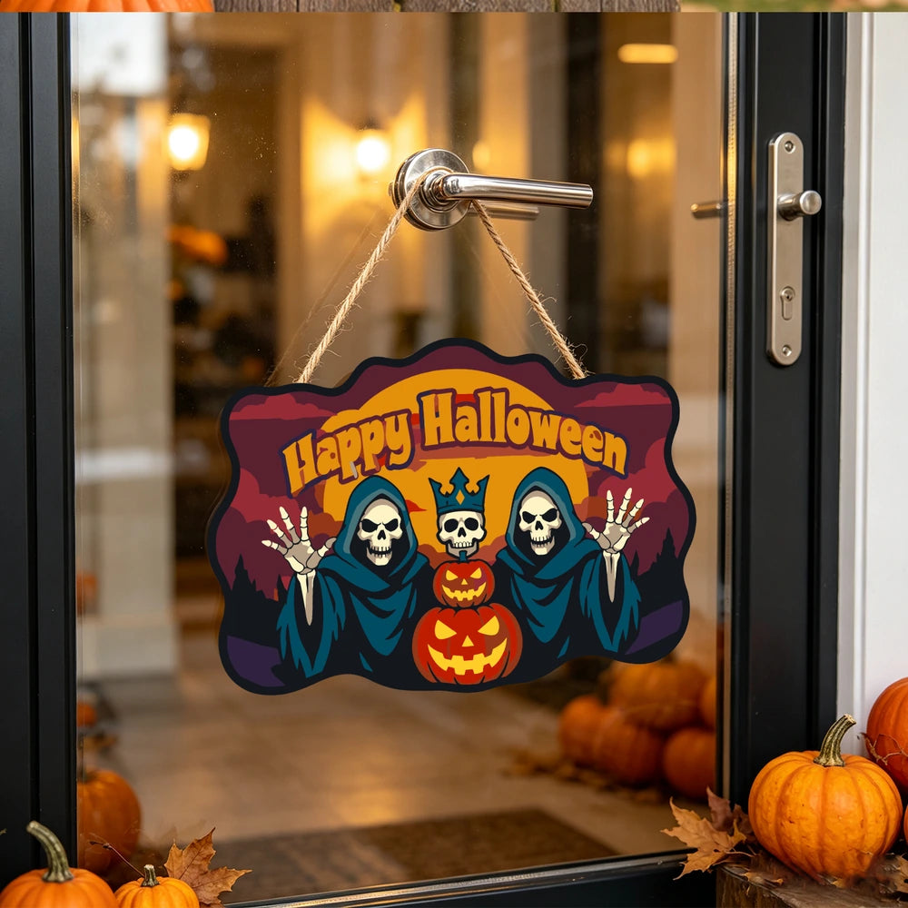 Paint by Numbers - Wooden Door Hanger | Happy Halloween Reaper Kings