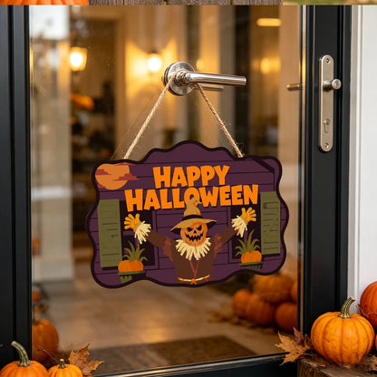 Paint by Numbers - Wooden Door Hanger | Happy Halloween Scarecrow at the Barn