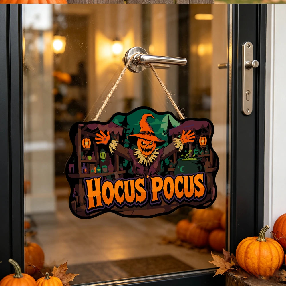 Paint by Numbers - Wooden Door Hanger | Hocus Pocus Scarecrow