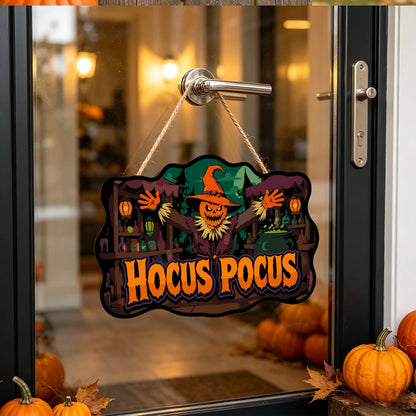 Paint by Numbers - Wooden Door Hanger | Hocus Pocus Scarecrow