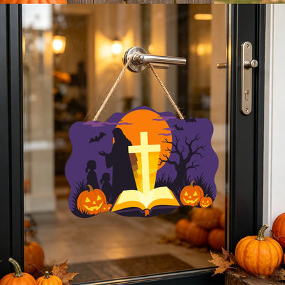Paint by Numbers - Wooden Door Hanger | Jesus with Children and the Golden Cross