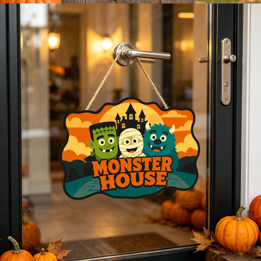 
Paint by Numbers - Wooden Door Hanger | Monster House