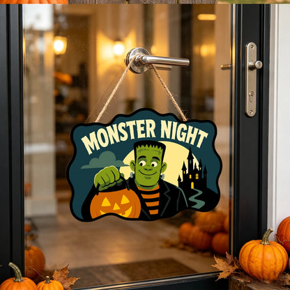 Paint by Numbers - Wooden Door Hanger | Monster Night
