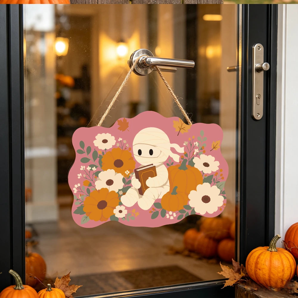 Paint by Numbers - Wooden Door Hanger | Mummy Reading Among Flowers