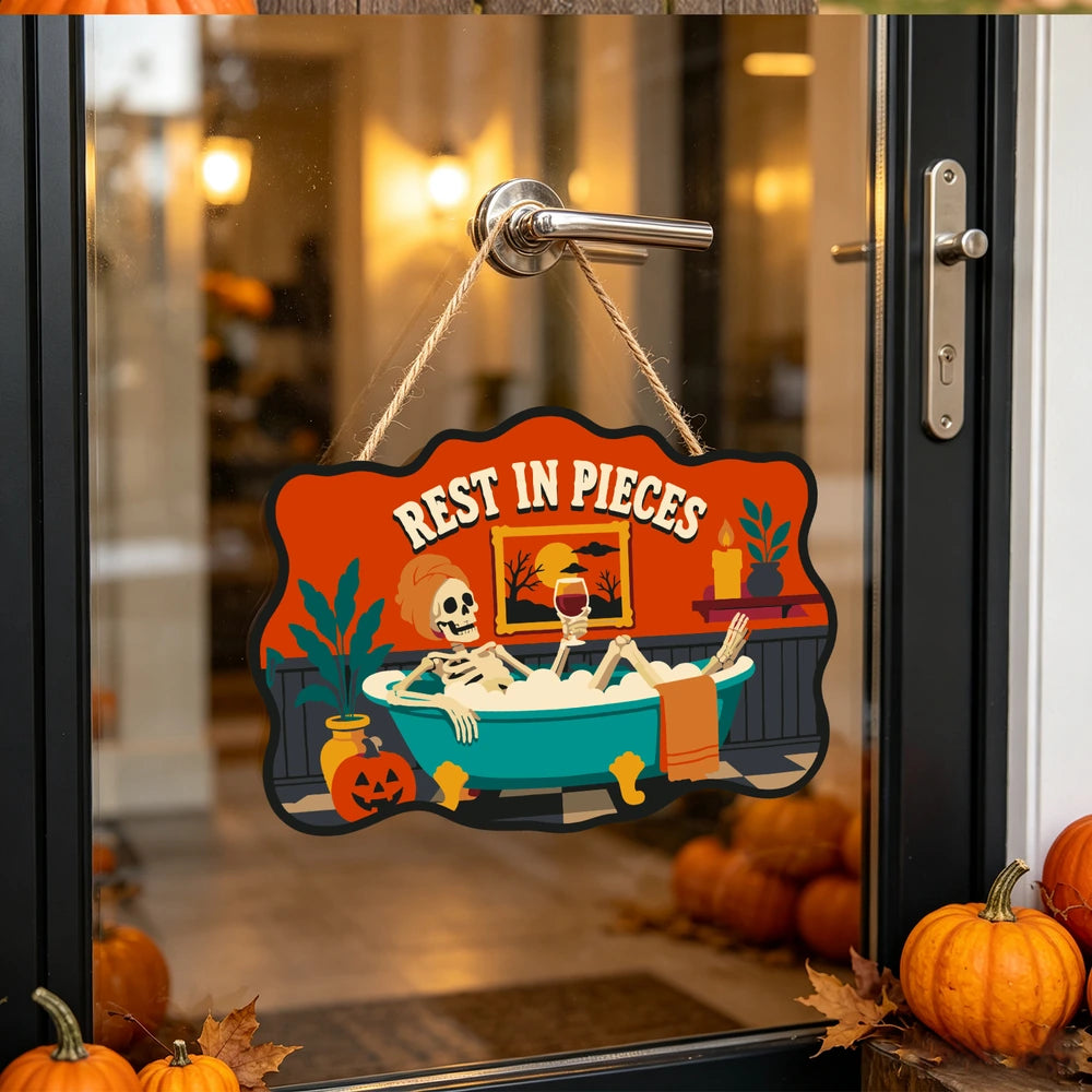 Paint by Numbers - Wooden Door Hanger | Rest in Pieces