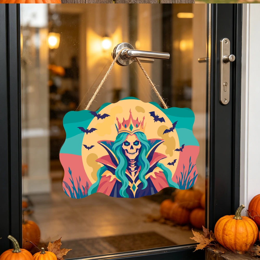 Paint by Numbers - Wooden Door Hanger | Skeleton Queen with a Crown