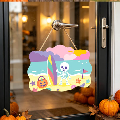 Paint by Numbers - Wooden Door Hanger | Skeleton at the Beach