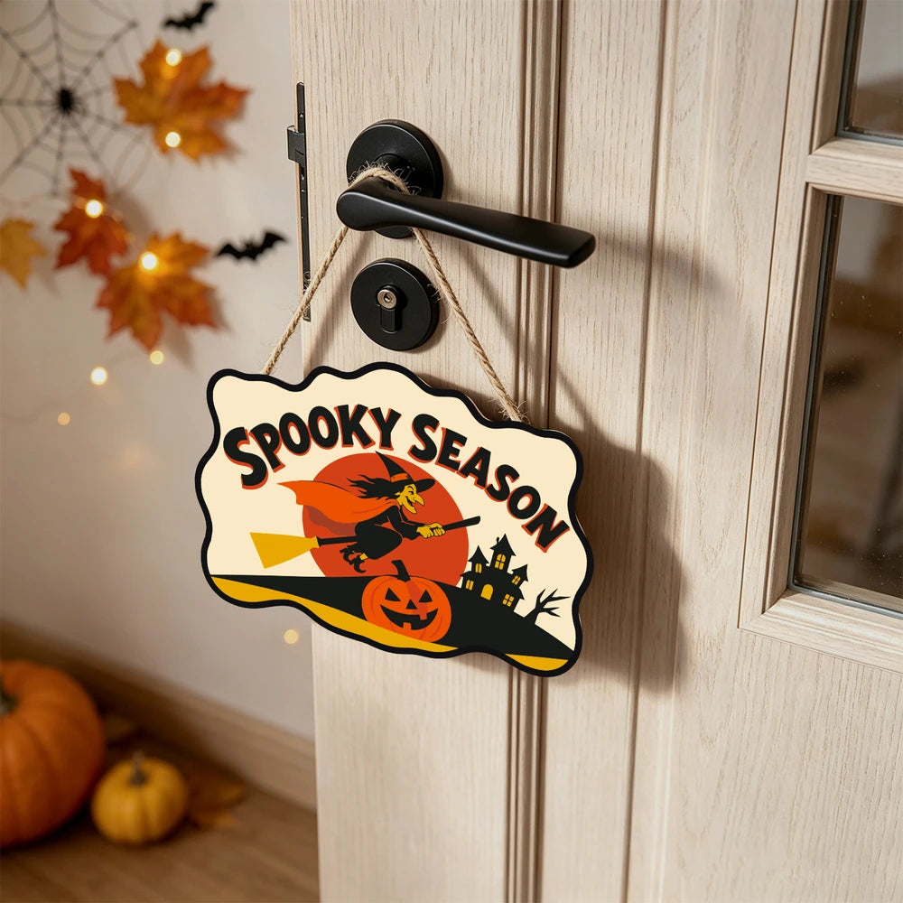 
Paint by Numbers - Wooden Door Hanger | Spooky Season Witch