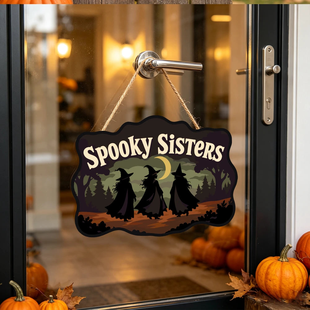 Paint by Numbers - Wooden Door Hanger | Spooky Sisters