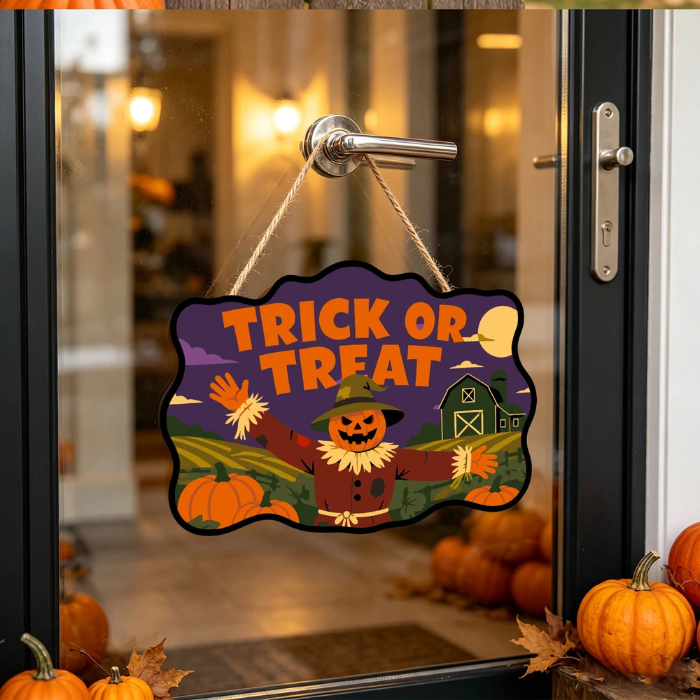 Paint by Numbers - Wooden Door Hanger | Trick or Treat Scarecrow at the Barn
