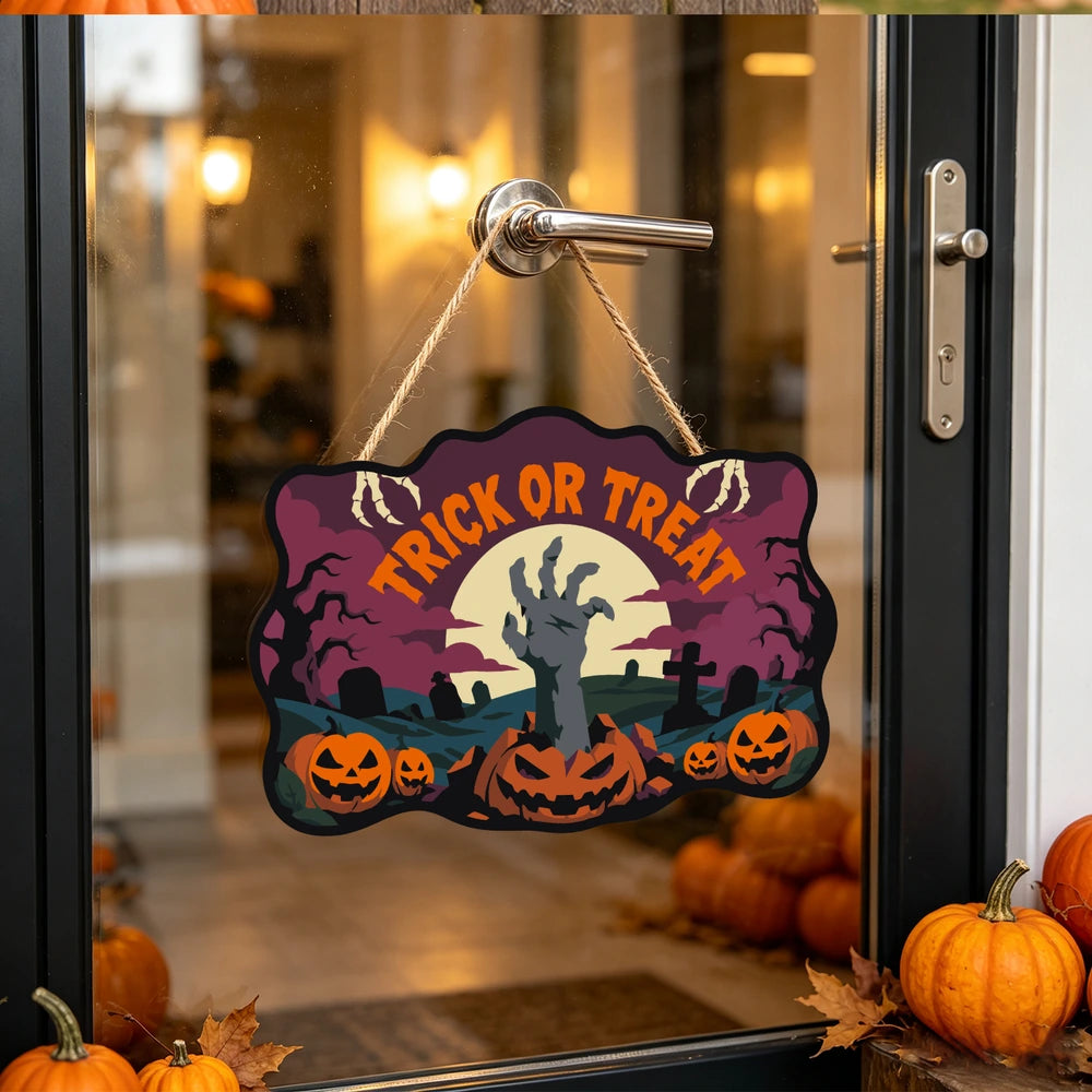 Paint by Numbers - Wooden Door Hanger | Trick or Treat Zombie Hand