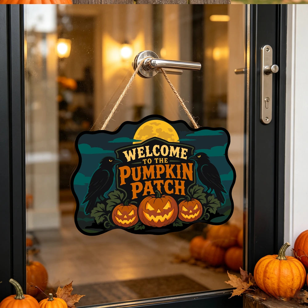 Paint by Numbers - Wooden Door Hanger | Welcome to the Pumpkin Patch Crows