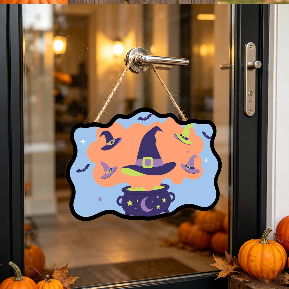 Paint by Numbers - Wooden Door Hanger | Witch Hats from the Cauldron
