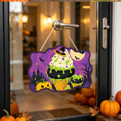 Paint by Numbers - Wooden Door Hanger | Witch's Cauldron Ice Cream