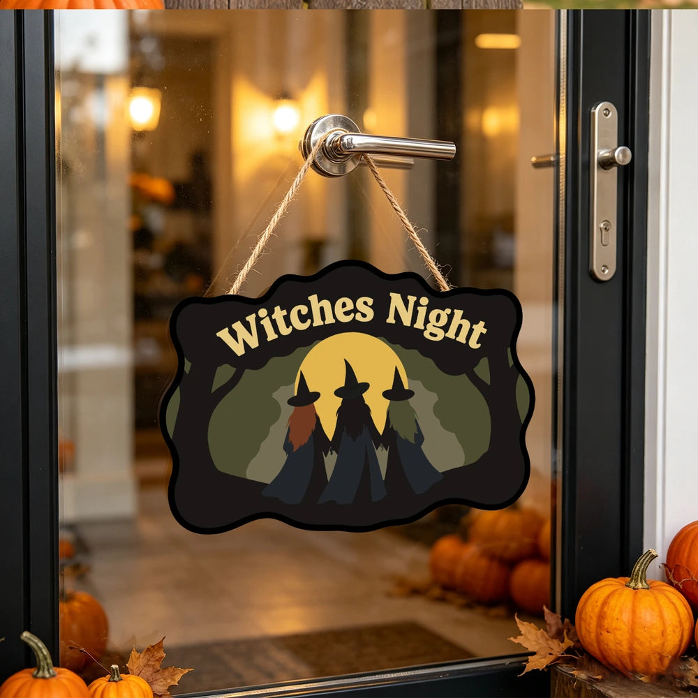 Paint by Numbers - Wooden Door Hanger | Witches Night