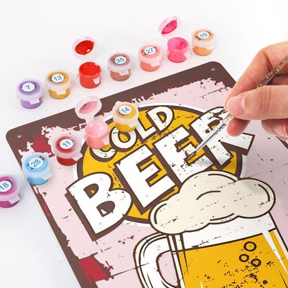 Paint by Numbers – Vintage Metal Bar Art | Cold Beer Classic
